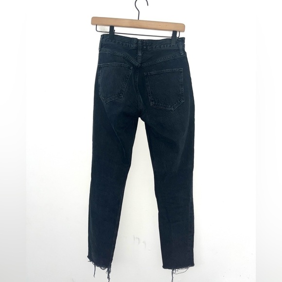 AGOLDE Jamie High Rise Classic Raw Hem Button Fly Black Jeans Size 24 - Picture 5 of 16